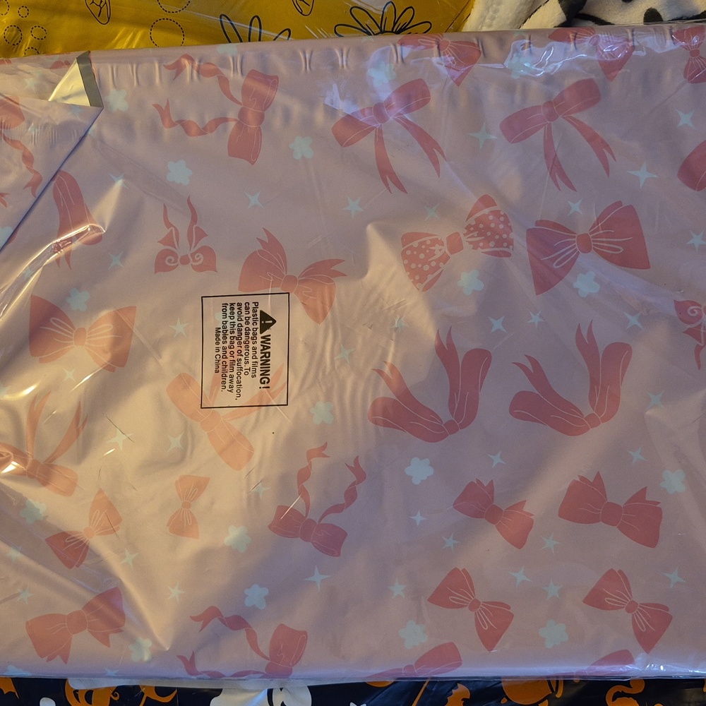 NWoT 🎀 POLY MAILERS 🎀 LARGE 14.5" x 19"  (10 per order) 🩷 Pink/White 🎀 BOWS